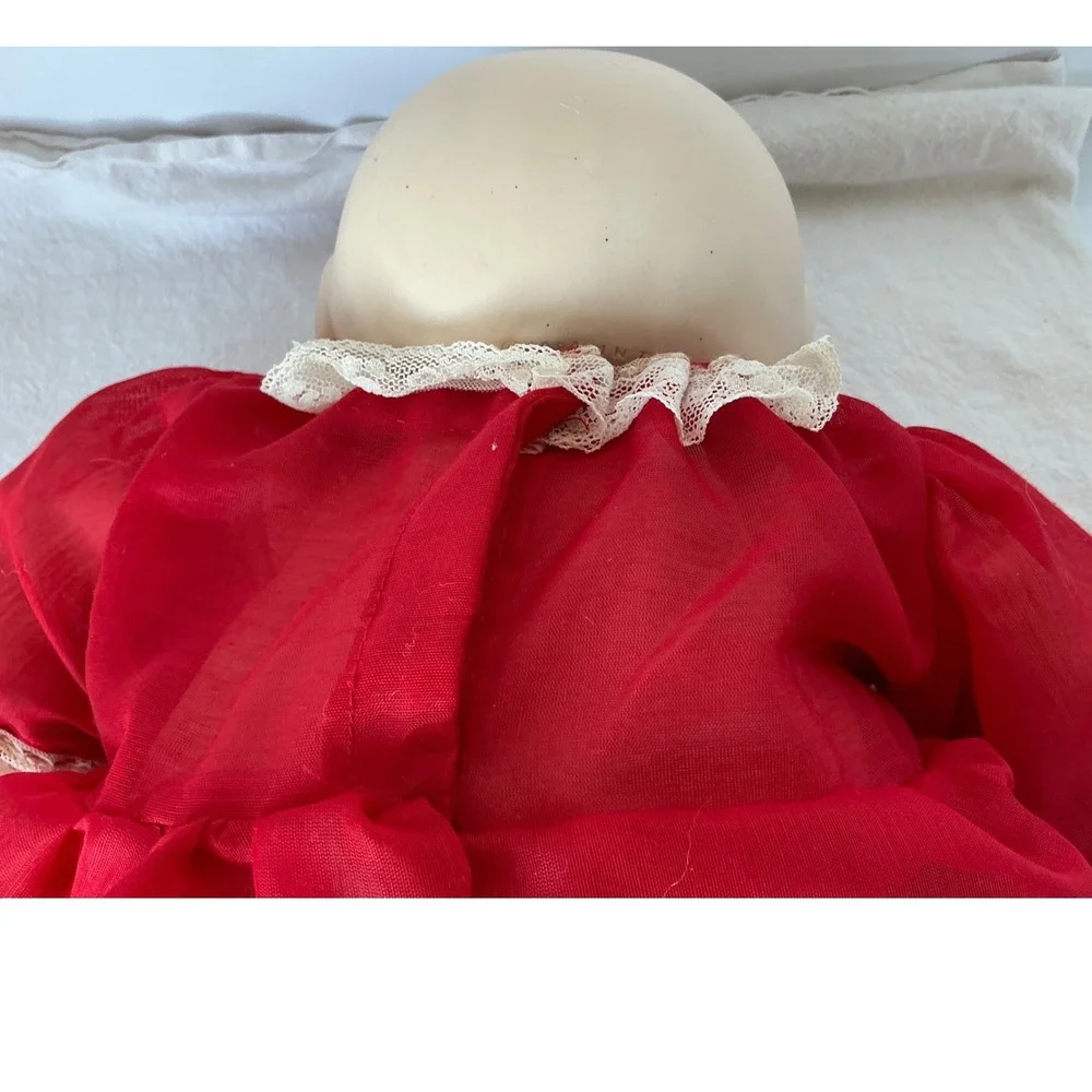 Vintage 1984 Doll Red Lace Dress Blue Eyes‎ 18in Retro Toy